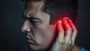 pounding headache and ear pain